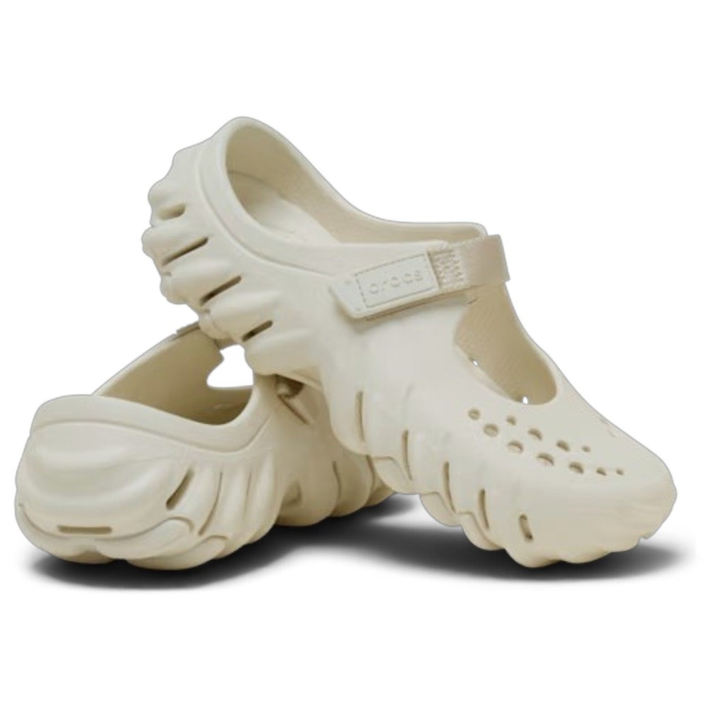 Crocs Echo Mary Jane Clog Womens 9 Summit White Cream 211996 Adjustable Strap